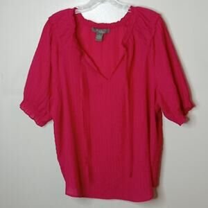 Olivia & Martin Women's Pink Short sleeve XL blouse.  Barbie, Summer, Beachy,
